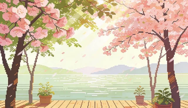 Pixel-art arena: Healing garden